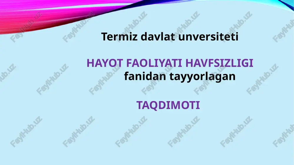 sog’lom turmush tarzi — PPTX