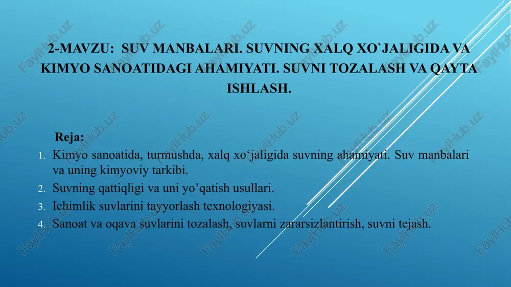 suv manbalari — PPTX