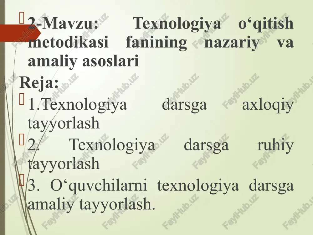 texnologiyao‘qitishmetodikasifani — PPTX
