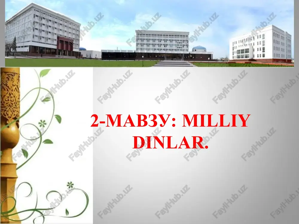 milliy dinlar — PPT