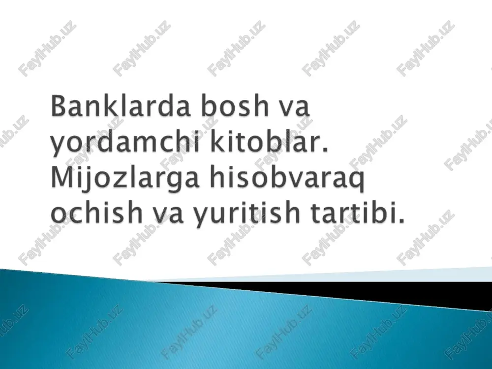 bosh va yordamchi kitoblar — PPTX