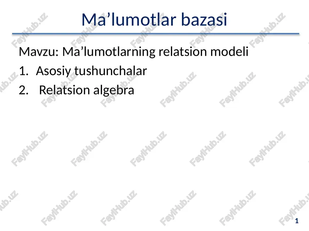 ma’lumotlarbazasi — PPTX