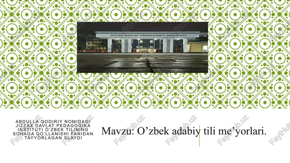 o’zbek adabiy tili me’yorlari — PPTX