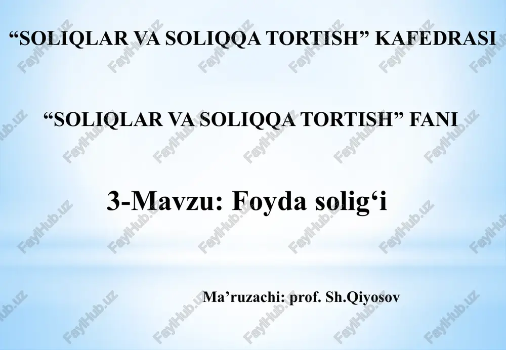 soliqlar va soliqqa tortish — PPTX