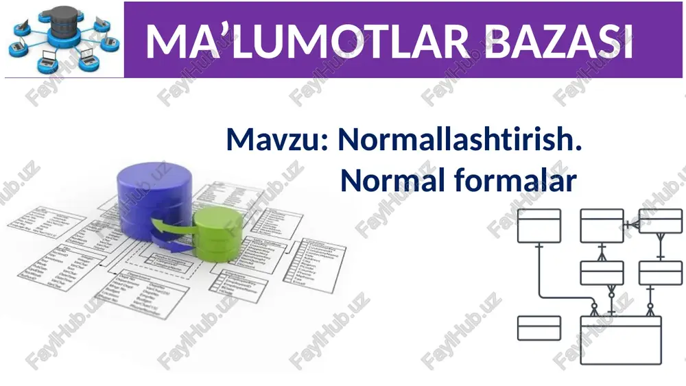 normallashtirish. normalformalar — PPTX