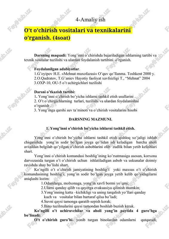 o't o'chirish vositalari va texnikalarini o'rganish — DOCX