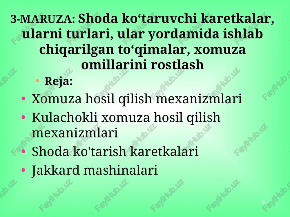 xomuza hosil qilish mexanizmlari — PPT