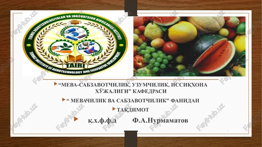 tomatdosh sabzavotlar — PPTX