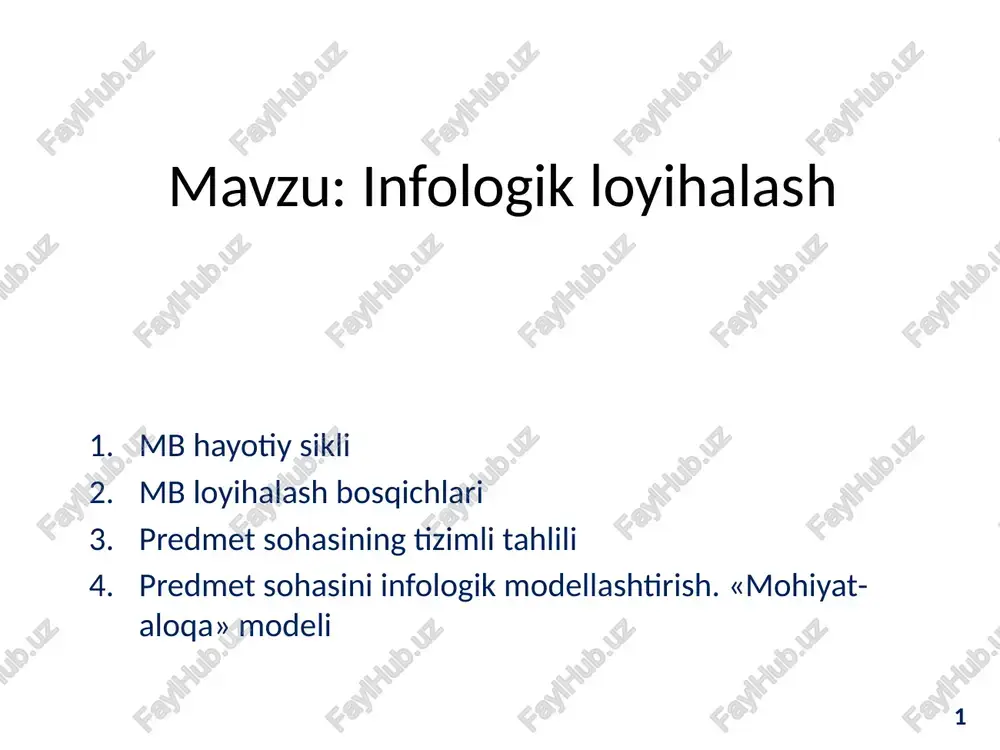 infologik loyihalash — PPTX