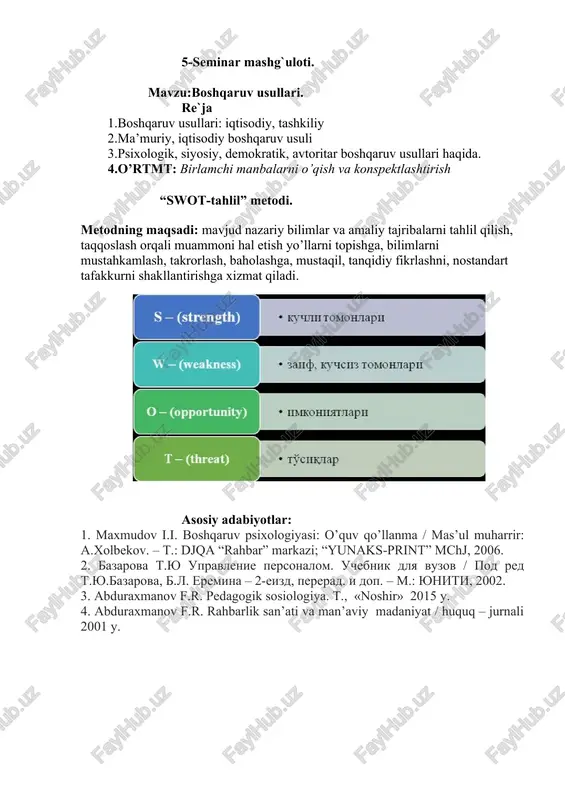 boshqaruv usullari — DOCX