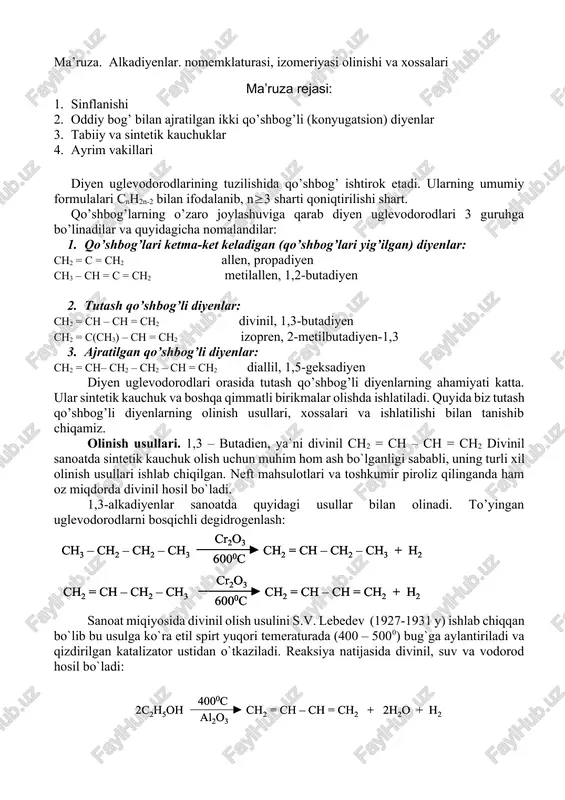 tutash qo’shbog’li uglevodorodlar — DOCX