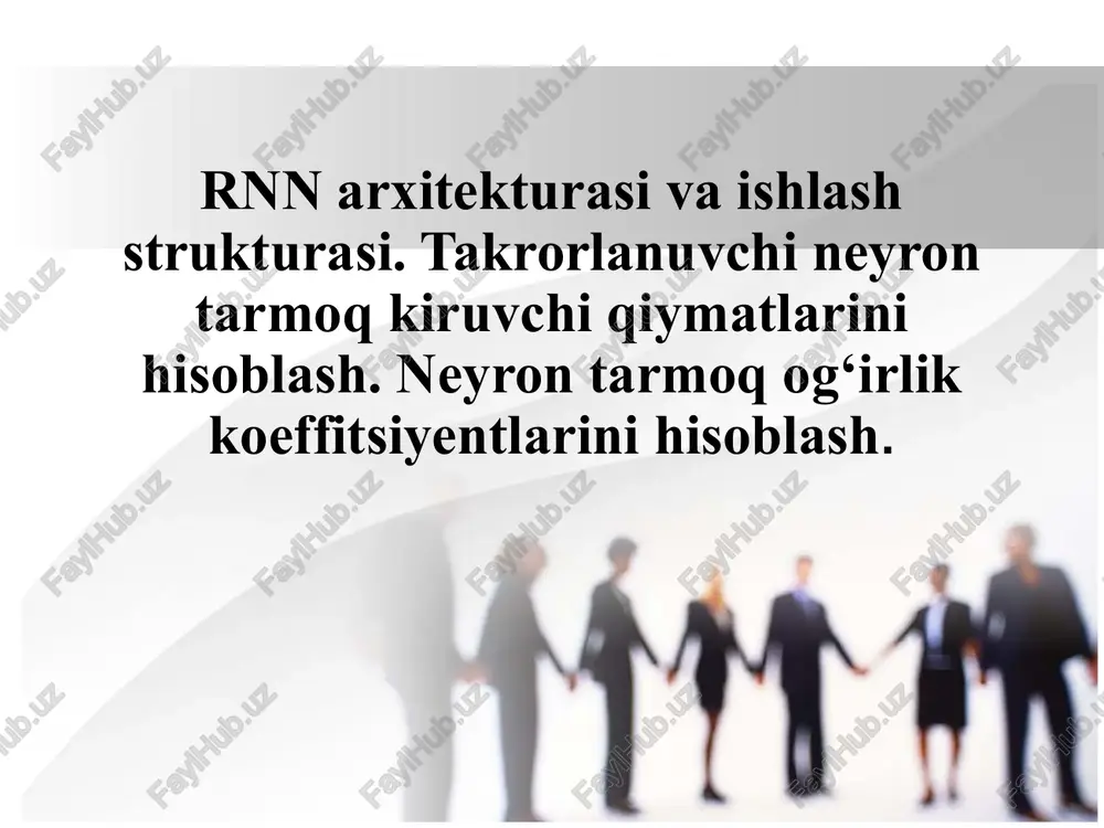 rnn (recurrent neural network) kirish — PPTX