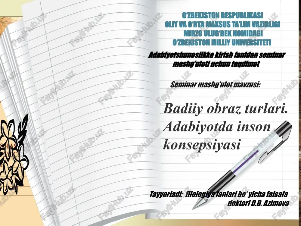 seminarmashg’ulot mavzusi — PPTX