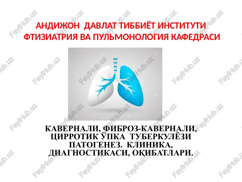 fibroz-kavernali tuberkulezi — PPTX