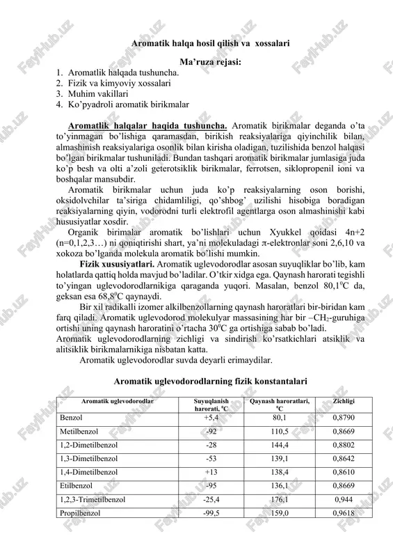 aromatik halqalar — DOCX