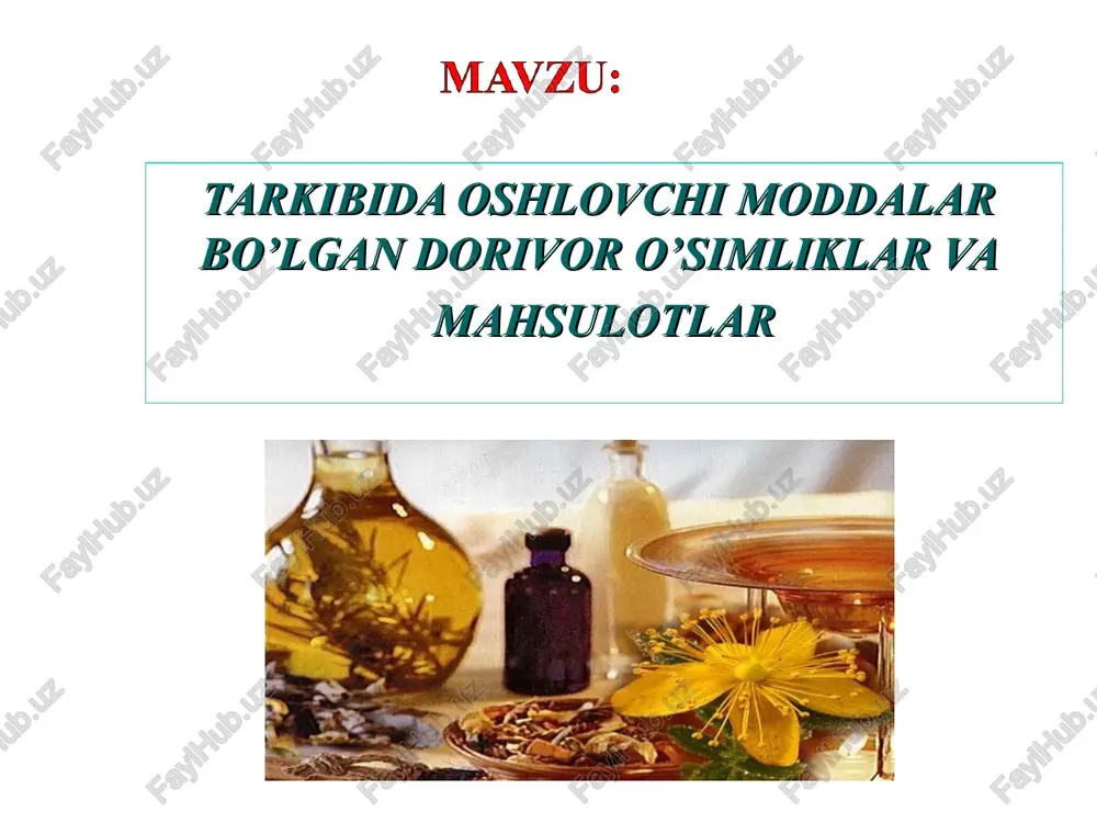 o'simliklar va mahsulotlar — PPT