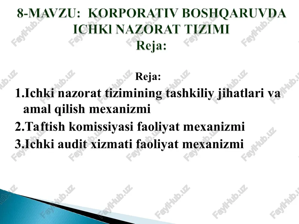 samarali ichki nazorat mexanizmlari — PPT