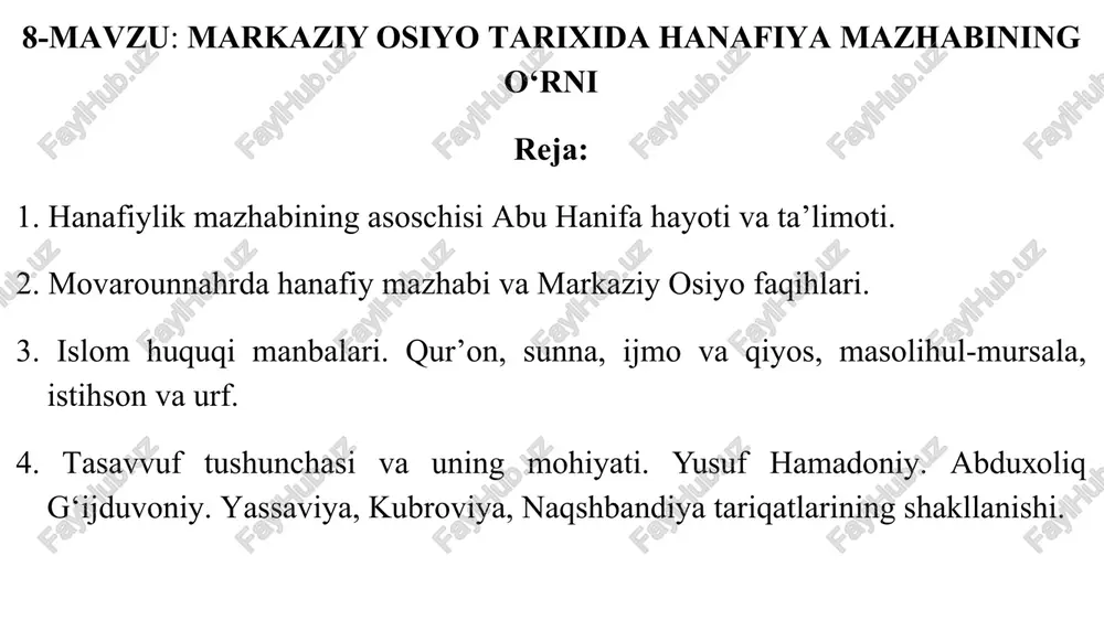 hanafiylik mazhabi tarixida — PPTX