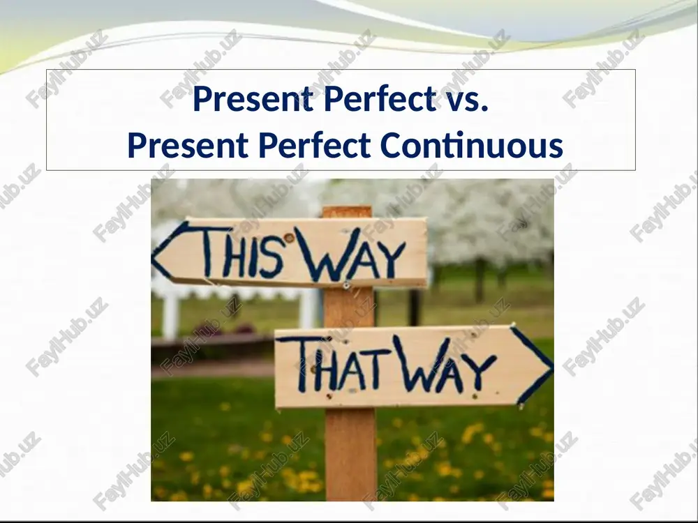 present perfect vs. present perfect continuous — PPTX