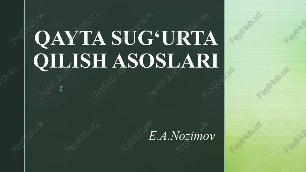 qayta sug‘urtaqilish asoslari — PPTX