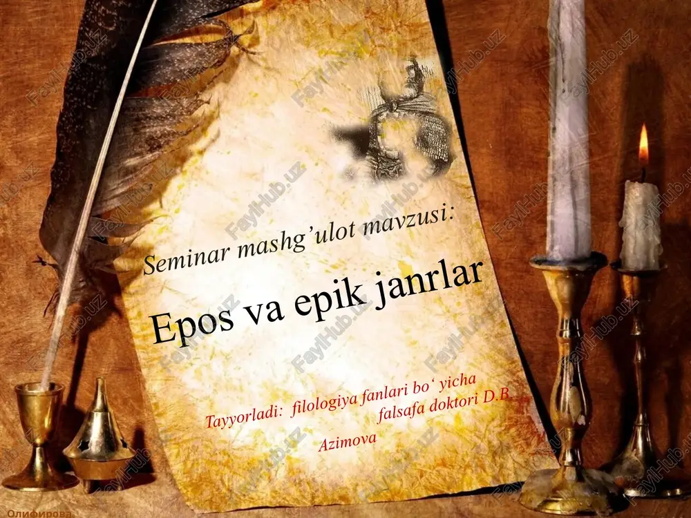 epos va epik janrlar — PPTX