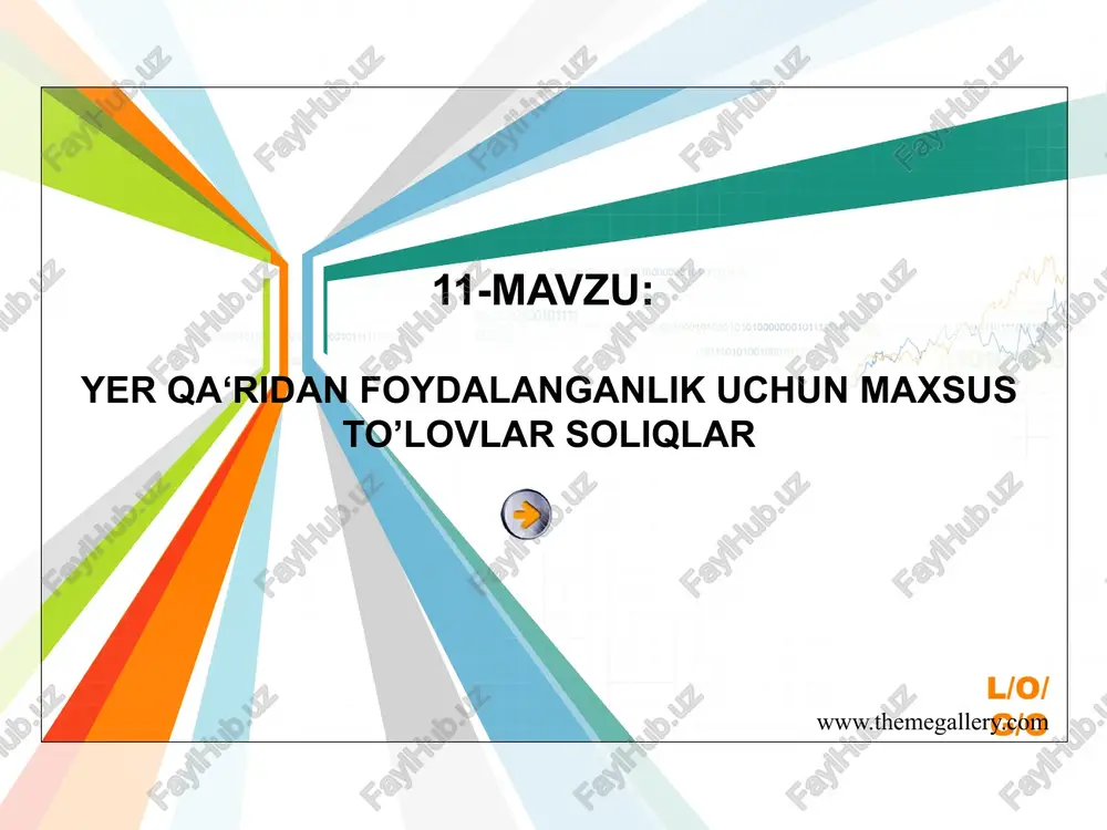 yerqa‘ridan foydalanish uchun maxsus to'lovlarsoliqlar — PPTX