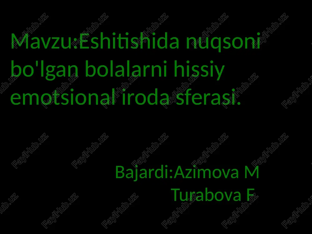 iroda faoliyati va psixik jarayonlarini oʻzi boshqarish — PPTX