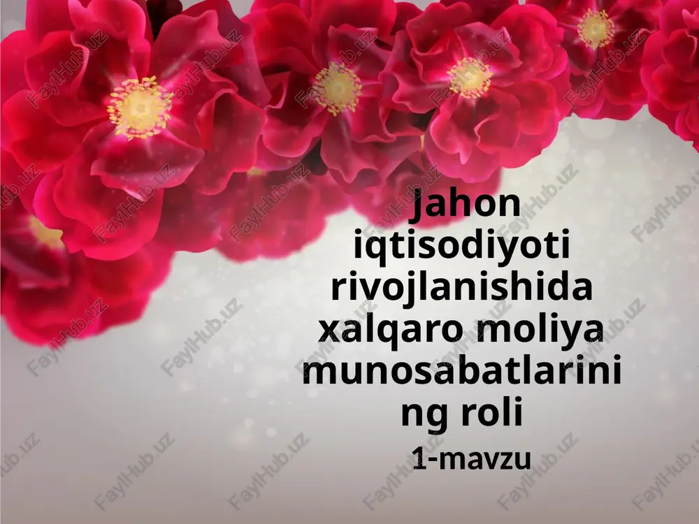 xalqaro moliyaviy munosabatlar — PPTX