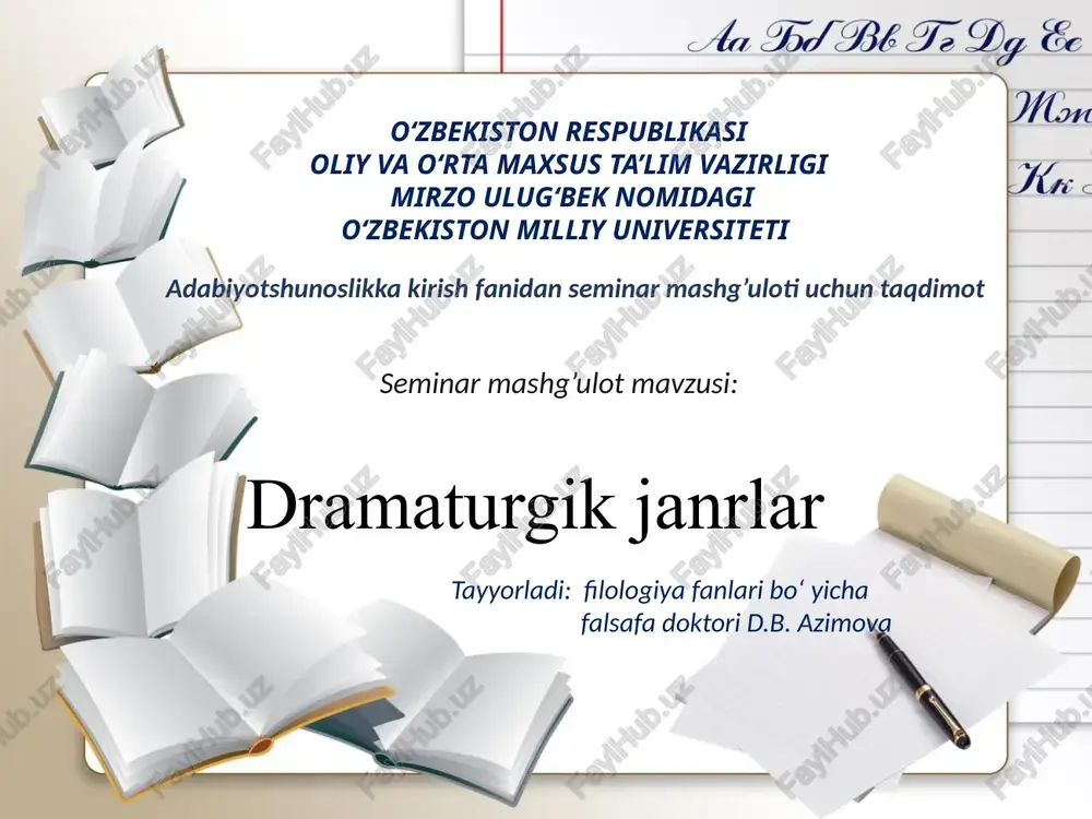 dramaturgik janrlar — PPTX