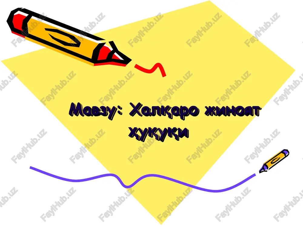 xalqaro jinoyat huquqi — PPT