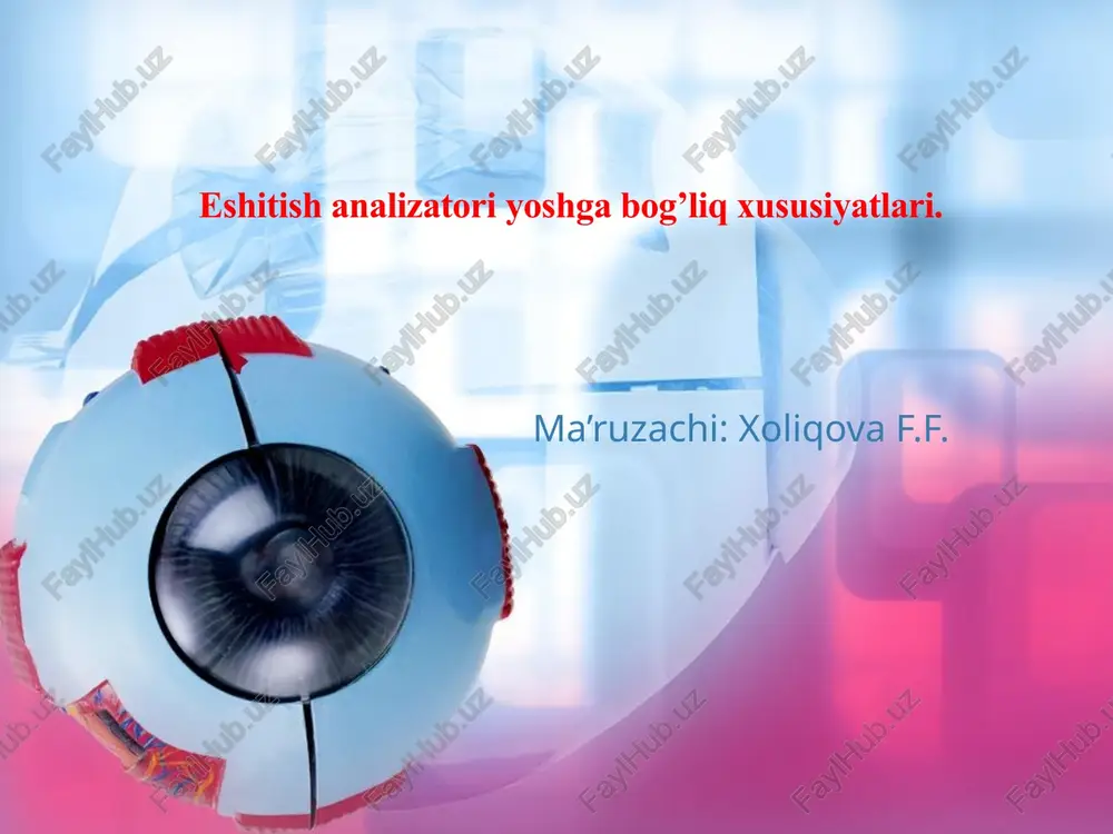 eshitish analizatoriyoshga bog’liq xususiyatlari — PPTX