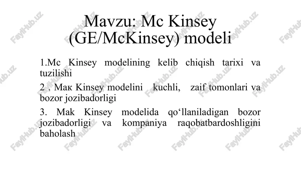mckinsey (ge/mckinsey) modeli — PPTX