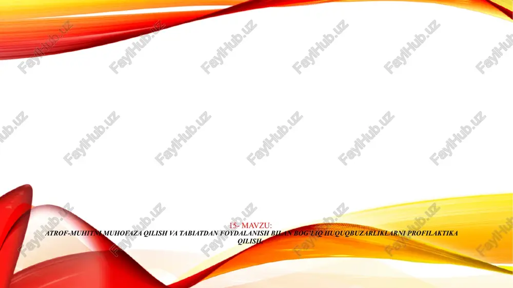 atrof-muhitni muhofaza qilish — PPTX