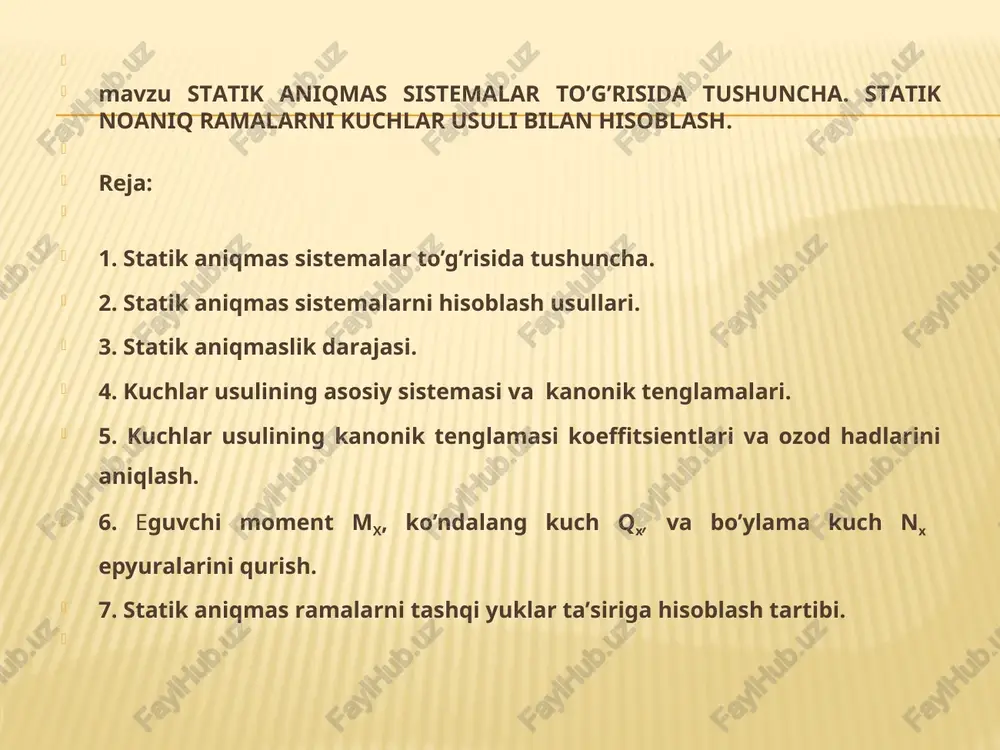 statik aniqmassistemalar — PPTX