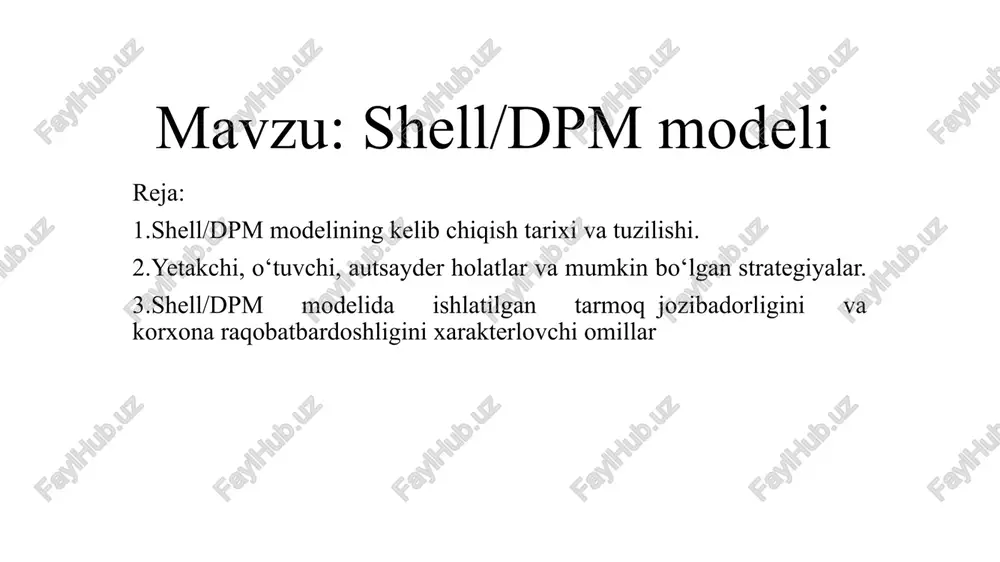 shell/dpm modeli — PPTX