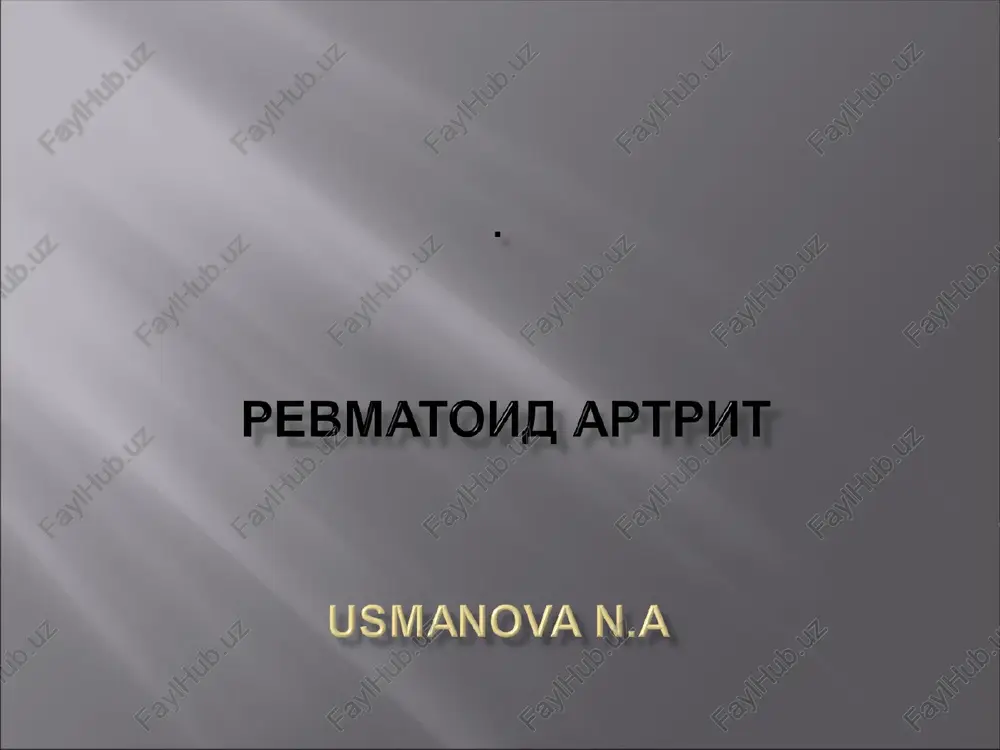 revmatoid artritpatogenezi — PPT
