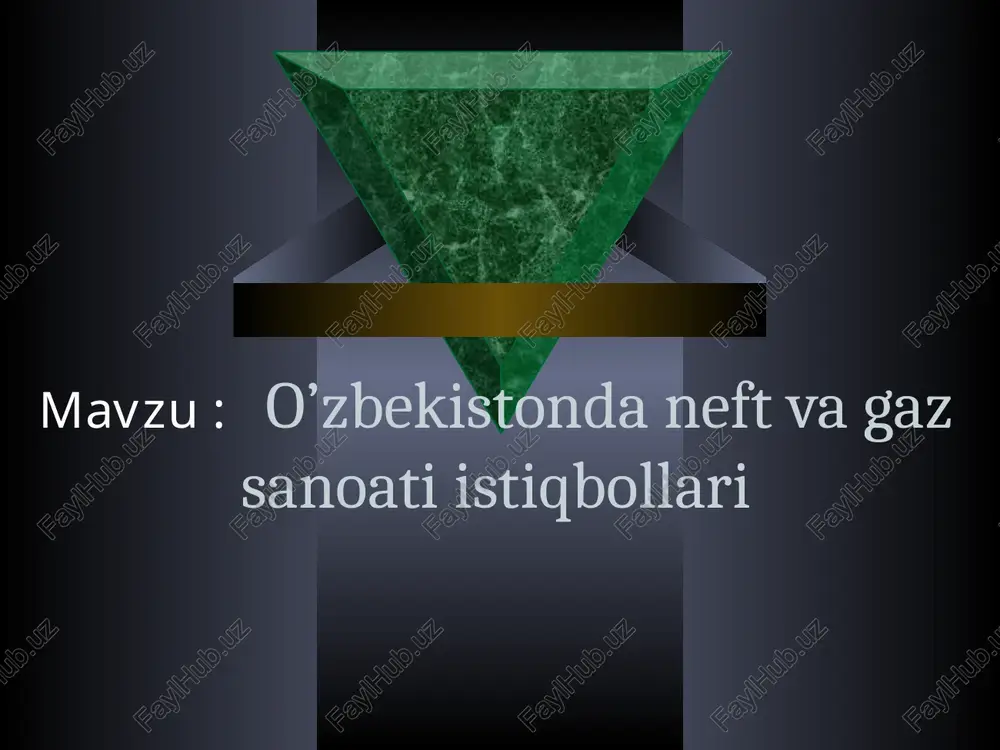 o’zbekistonda neft va gaz sanoati istiqbollari — PPT