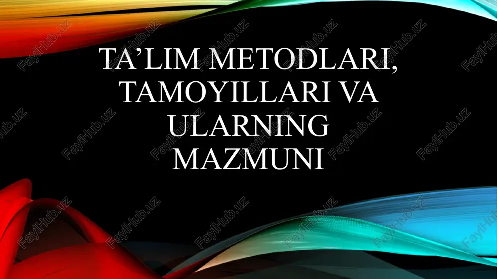 ta’lim metodlari — PPTX