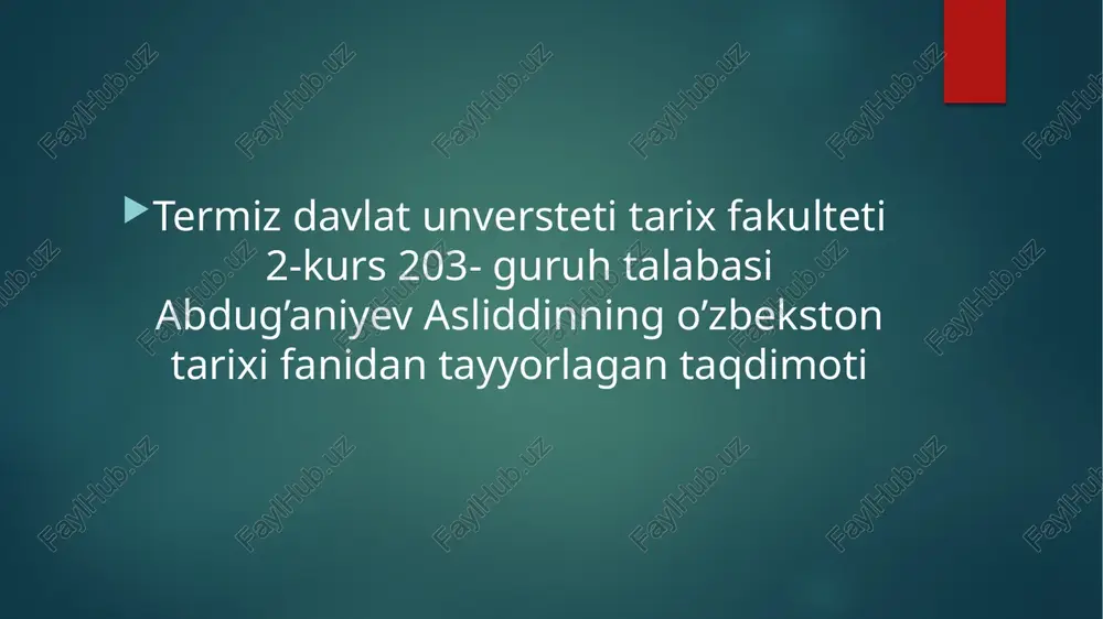 buxoro amirligida davlat mansablar va unvonlari — PPTX