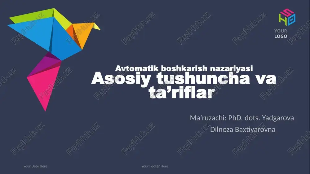 avtomatik boshqarish nazariyasi — PPTX