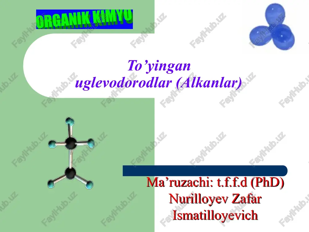 to'yinganuglevodorodlar (alkanlar) — PPT