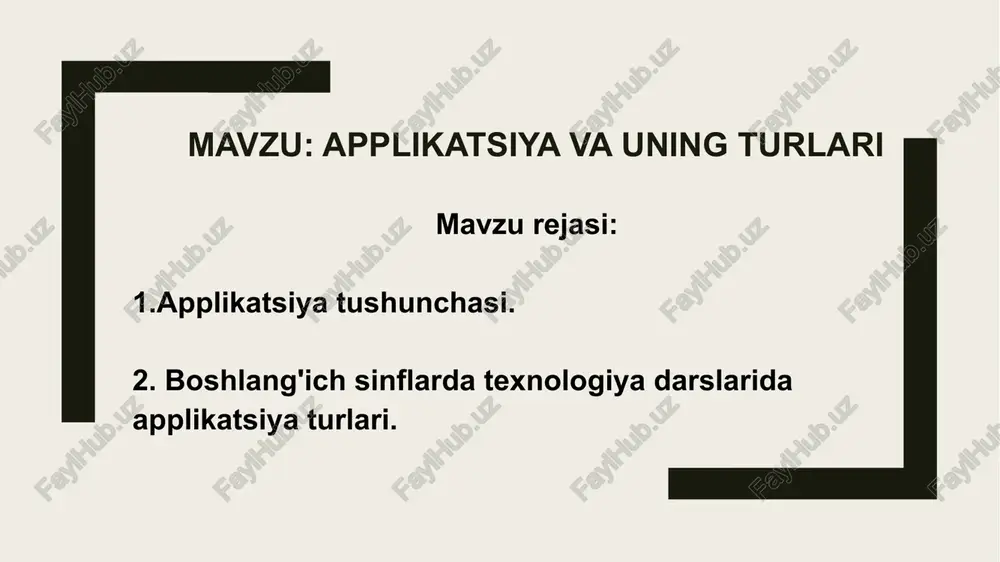 applikatsiyavauning turlari — PPTX
