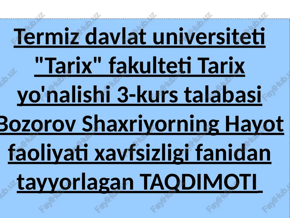 elektr toki xavfsizligi — PPTX