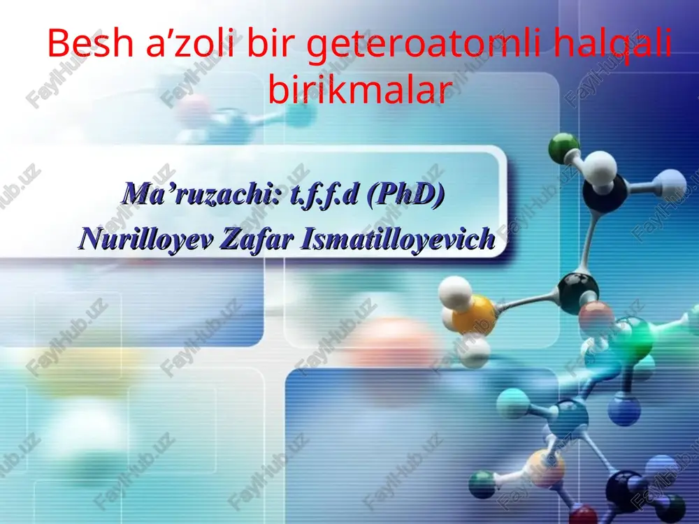 geterosiklik birikmalar — PPT