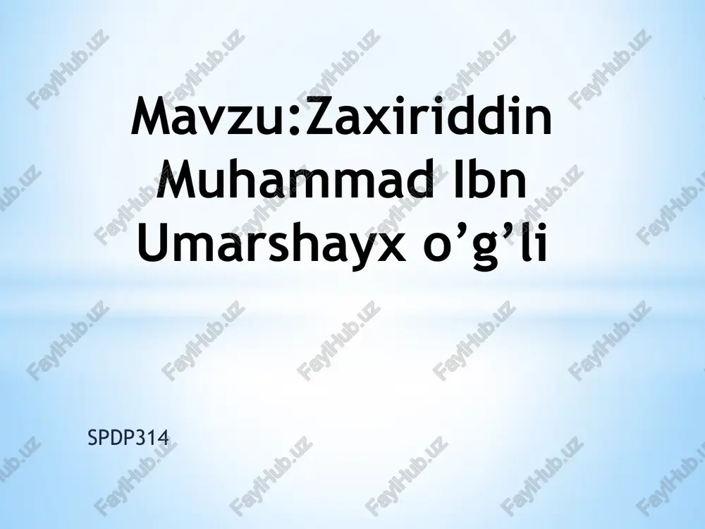 zaxiriddin muhammad ibn umarshayxo’g’li — PPTX