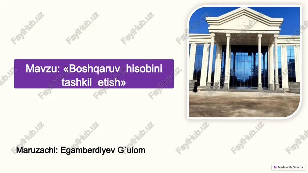 boshqaruv hisobi — PPTX