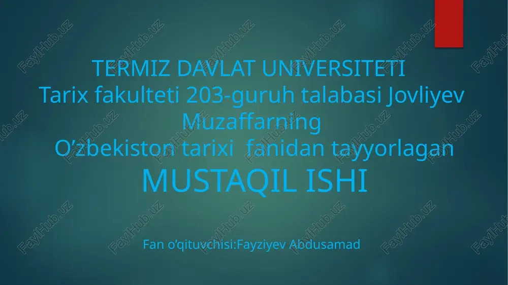 o'zbekiston tarixi — PPTX