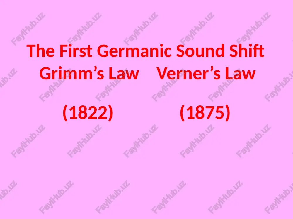 the first germanic sound shift — PPTX