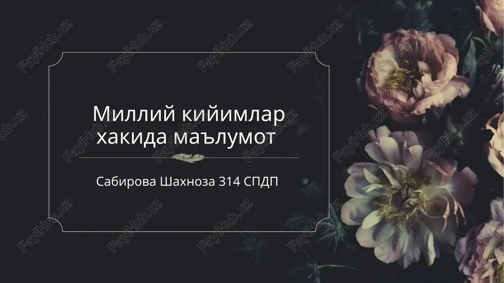 o'zbek milliy liboslari — PPTX