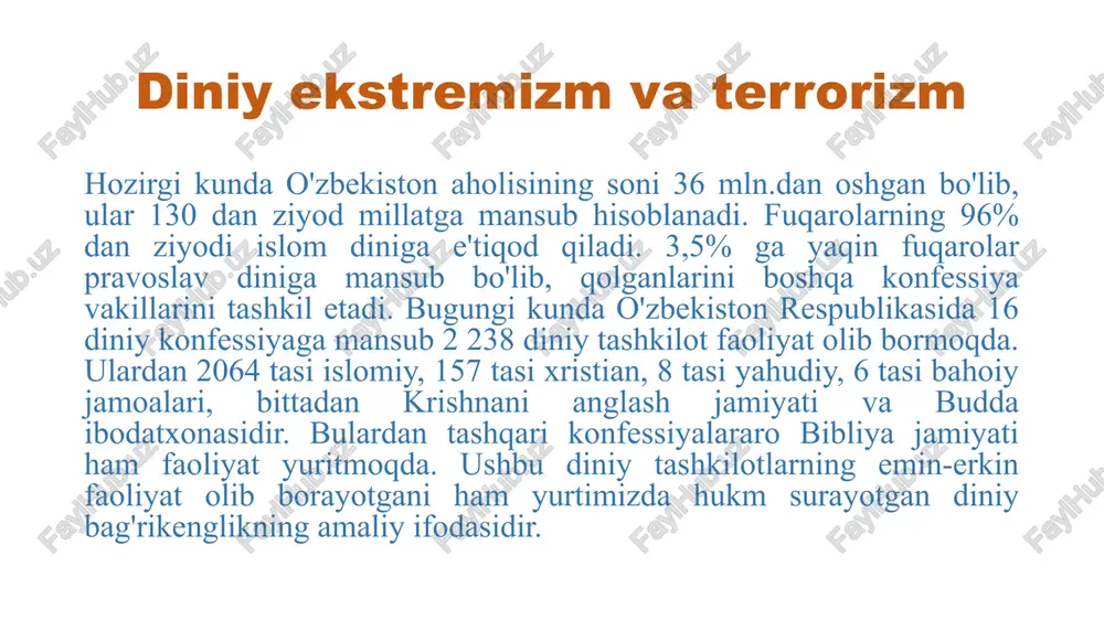 diniy ekstremizm va terrorizm — PPTX